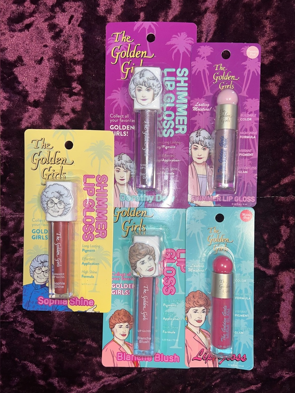 Set of 5 golden girls lip glosses